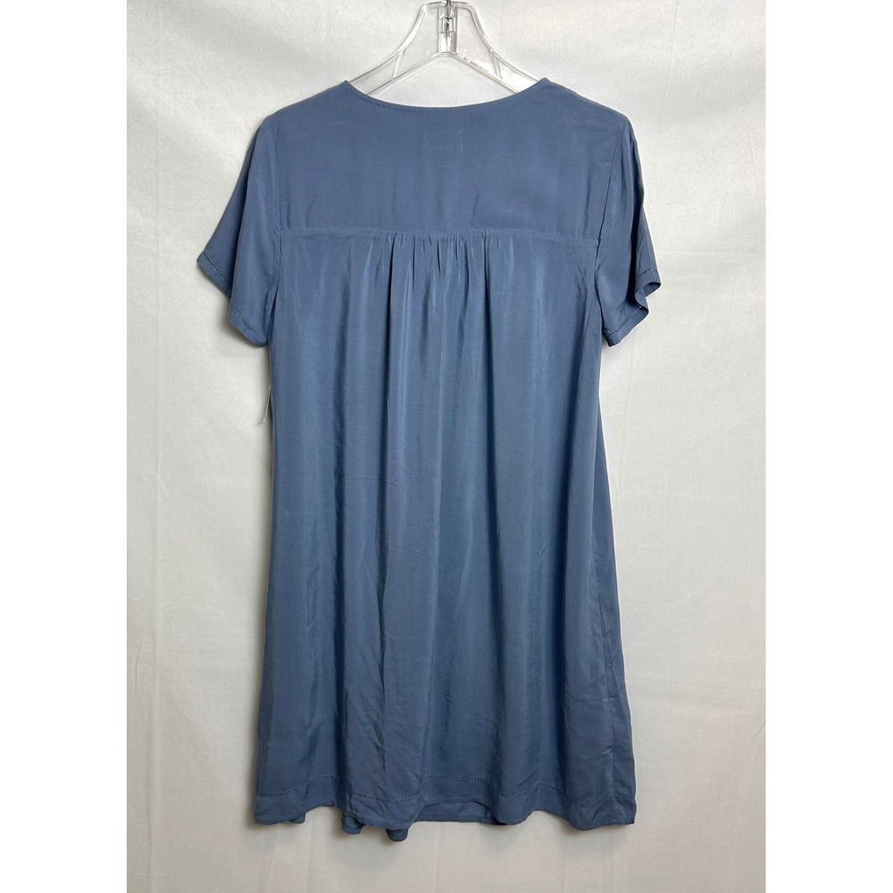NWT Old Navy Womens M Blue Rayon Shift Dress Tassel Tie Embroidered 335591-00-1 - Picture 10 of 15